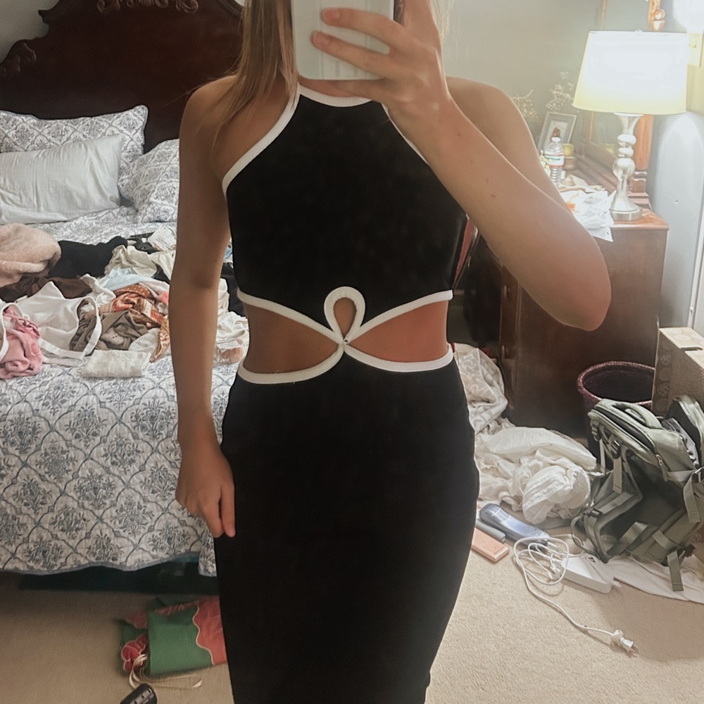 Black and White Cutout Dress